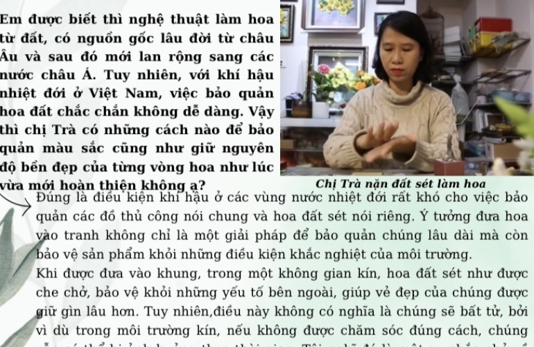 Nghệ nhân Lê Thanh Trà và hành trình " biến đất thành hoa"