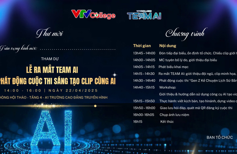 Lễ ra mắt Team AI và phát động cuộc thi sáng tạo clip cùng AI