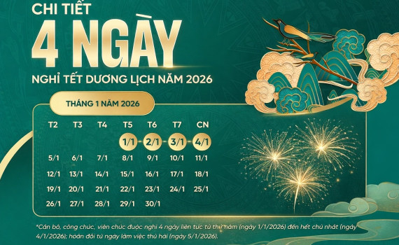 VTV College: Thông báo nghỉ Tết dương lịch 2026